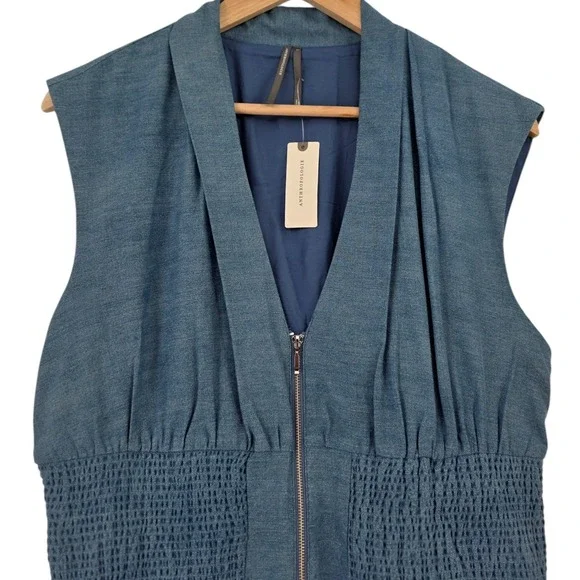 Anthropologie Womens XL Blue The Tommie Denim Eyelet Trim Dress NWT - Picture 4 of 14